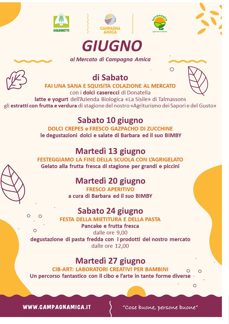 GIUGNO al Mercato di Campagna Amica