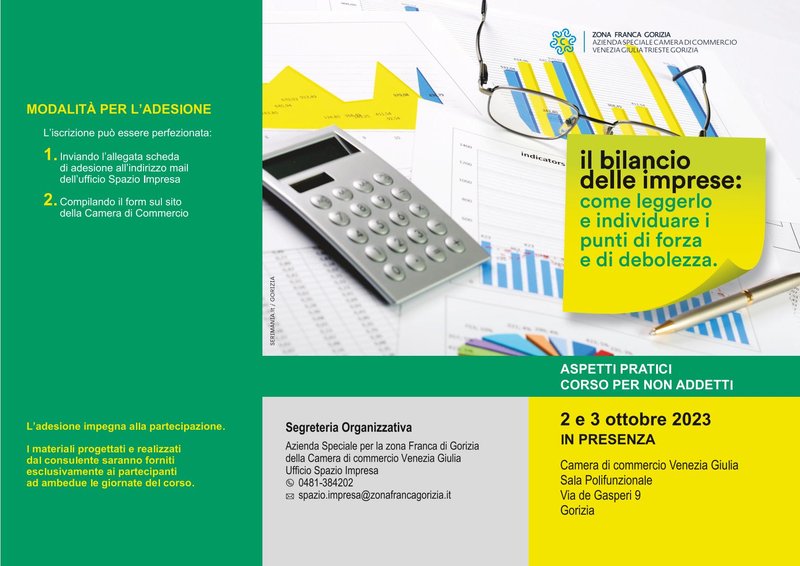 IL BILANCIO DELLE IMPRESE - 2 e 3 ottobre - CCIAA VG